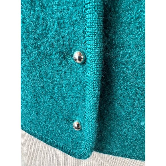 The Eagles Eye 80s Womens Wool Jacket With Velvet Collar Green Size 12 Vintage C - Picture 2 of 16